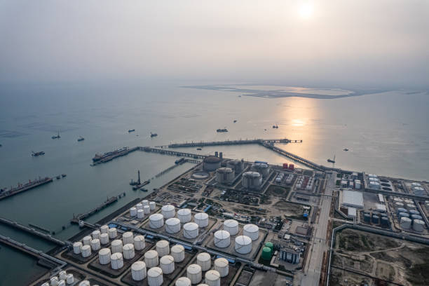 Fujairah port aerial and storage tanks