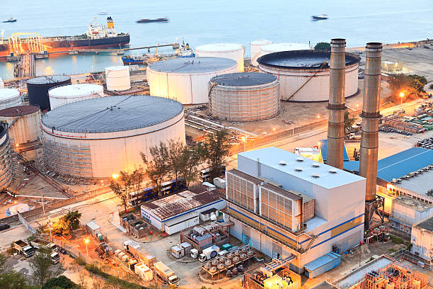 Aerial of Canadian tanks and rail links